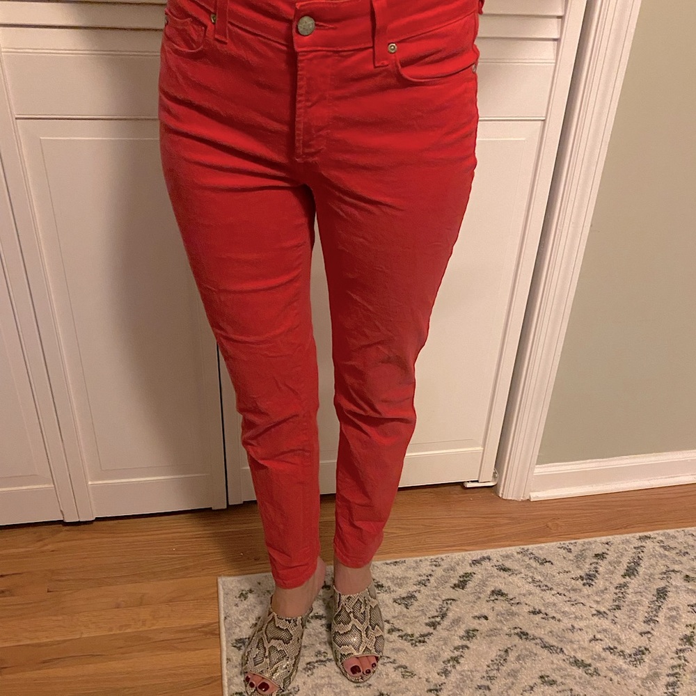 NYDJ Red Mid-Rise Ankle Pant - Size 0